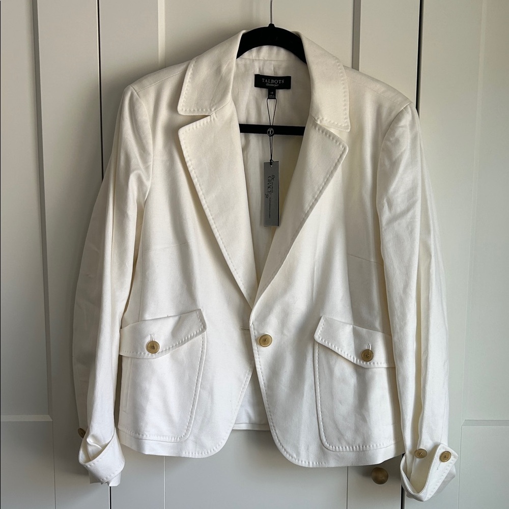 Talbots White Women's Blazer | 14